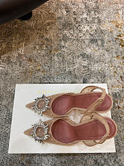 Amina Muaddi Begum Sling 95 Beige Polka-Dot Lace - 4