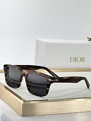 DiorBlackSuit S16F Brown Horn-Effect Rectangular Glasses - 1