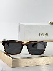 DiorBlackSuit S16F Brown Horn-Effect Rectangular Glasses - 2