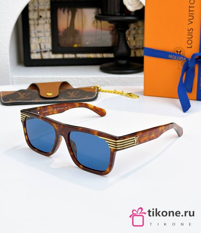 LV Slide Square Sunglasses Tortoise Z2746U  - 1