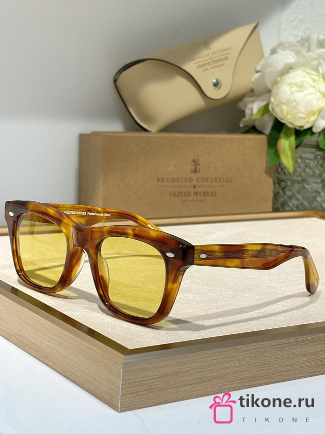 Oliver People Mister Brunello Vintage LBR Acetate Green Photochromic Crystal - 1