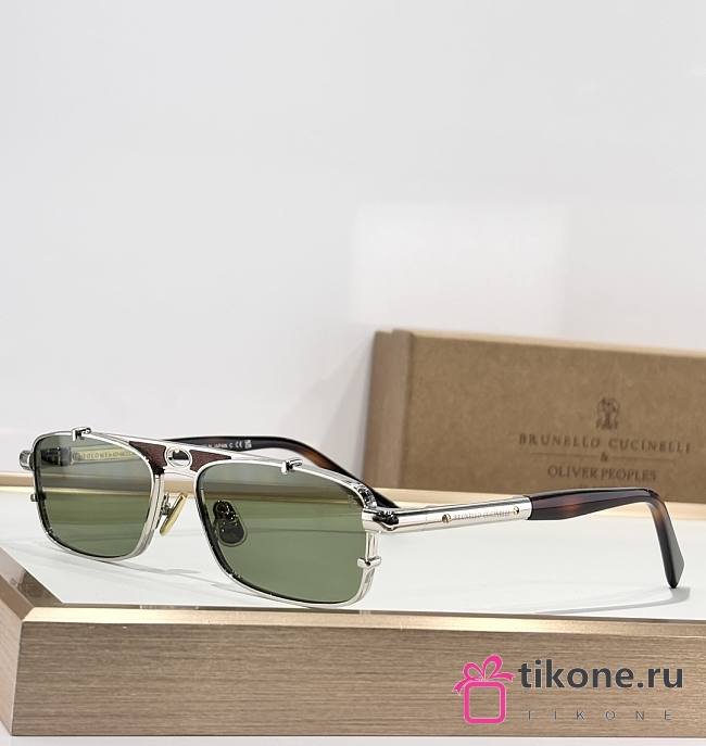 Brunello Cucinelli Paloma with Green Lenses and Silver Frame BC2010ST  - 1