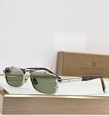 Brunello Cucinelli Paloma with Green Lenses and Silver Frame BC2010ST 