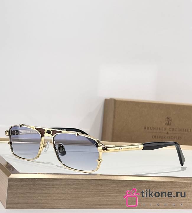 Brunello Cucinelli Paloma with Blue Lenses and Gold Frame BC2010ST - 1