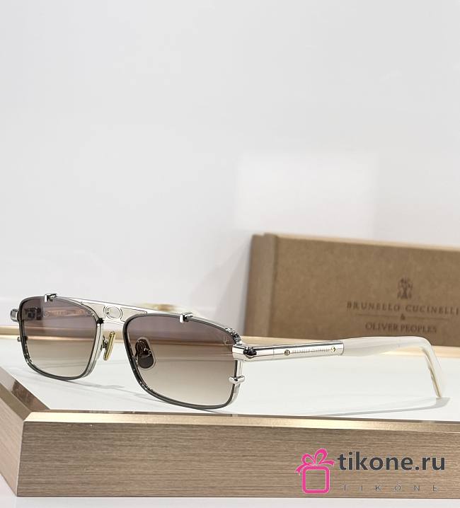 Brunello Cucinelli Paloma with Brown Lenses and Silver Frame BC2010ST - 1