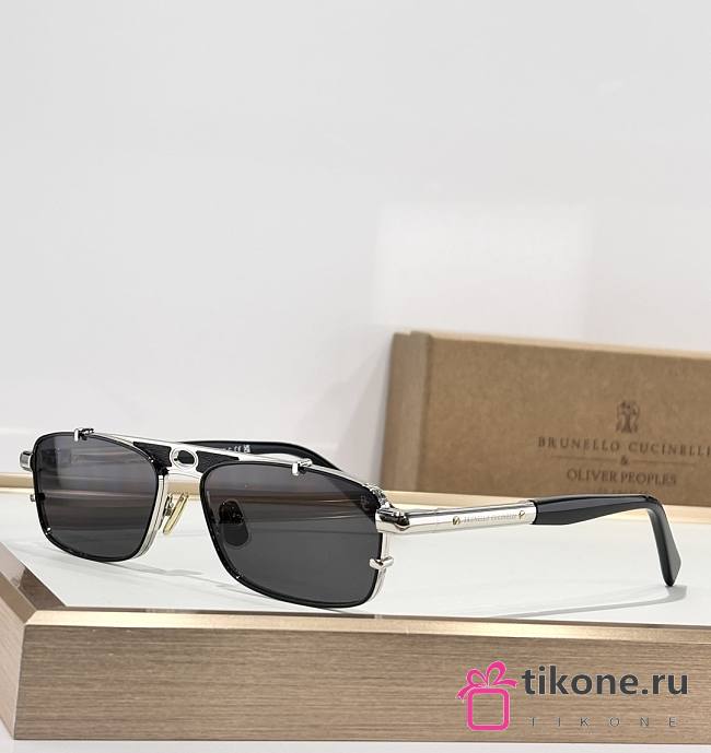 Brunello Cucinelli Paloma with Black Lenses and Silver Frame BC2010ST - 1