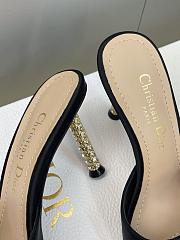 Dior Icon Heeled Slide Black Satin 8cm - 6