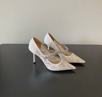 Jimmy Choo Bing Pump 65 Lace Pumps with Crystals