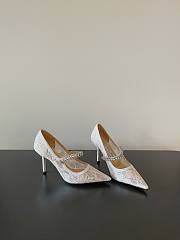 Jimmy Choo Bing Pump 65 Lace Pumps with Crystals - 4