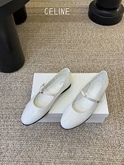 Celine City Mary Jane Ballerina In Glossy Calfskin Ultra White - 5