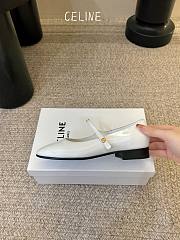 Celine City Mary Jane Ballerina In Glossy Calfskin Ultra White - 4