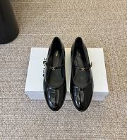 Celine City Mary Jane Ballerina In Glossy Calfskin Black - 1