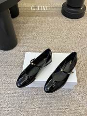 Celine City Mary Jane Ballerina In Glossy Calfskin Black - 6