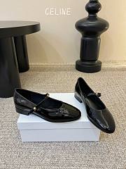 Celine City Mary Jane Ballerina In Glossy Calfskin Black - 2