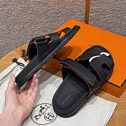 Hermes Chypre Sandals Full Black Epsom - 2