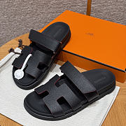 Hermes Chypre Sandals Full Black Epsom - 3