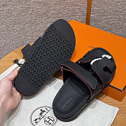 Hermes Chypre Sandals Full Black Epsom - 5