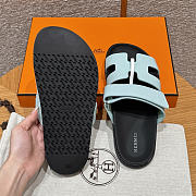 Hermes Chypre Sandals Blue Epsom - 2