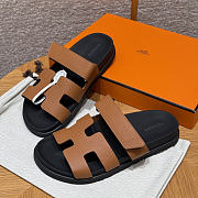 Hermes Chypre Sandals Brown Epsom - 1