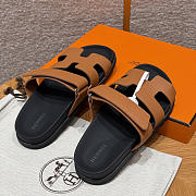 Hermes Chypre Sandals Brown Epsom - 3