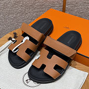 Hermes Chypre Sandals Brown Epsom - 4