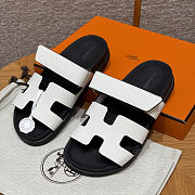 Hermes Chypre Sandals White Epsom - 2