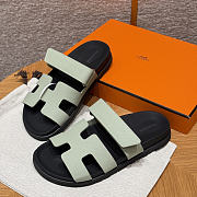 Hermes Chypre Sandals Green Epsom - 1