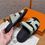 Hermes Chypre Sandals Green Epsom - 3