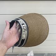 Dior D-Ocean Visor with Mitzah Straw with Blue and White Embroidered Band - 4
