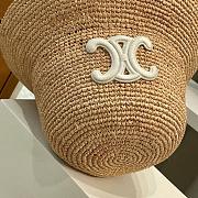 Celine Triomphe Bucket Hat In Raffia Natural/Cream - 3