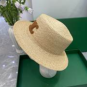 Celine Triomphe Hat In Raffia Natural/ Brown - 4