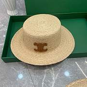 Celine Triomphe Hat In Raffia Natural/ Brown - 2