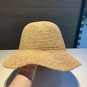 Celine Triomphe Bucket Hat In Raffia Miel - 5