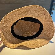 Celine Triomphe Bucket Hat In Raffia Miel - 2