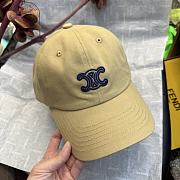 Celine Vivienne Cap in Cotton Twill Beige/Blue - 6