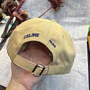 Celine Vivienne Cap in Cotton Twill Beige/Blue - 5
