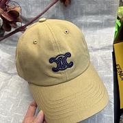 Celine Vivienne Cap in Cotton Twill Beige/Blue - 3