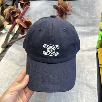 Celine Vivienne Cap in Cotton Twill Navy/White