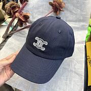 Celine Vivienne Cap in Cotton Twill Navy/White - 6