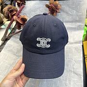 Celine Vivienne Cap in Cotton Twill Navy/White - 5
