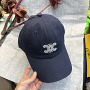Celine Vivienne Cap in Cotton Twill Navy/White - 2