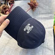 Celine Vivienne Cap in Cotton Twill Navy/White - 4