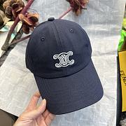 Celine Vivienne Cap in Cotton Twill Navy/White - 3