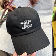 Celine Vivienne Cap in Cotton Twill Black/White - 6