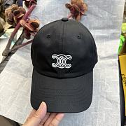 Celine Vivienne Cap in Cotton Twill Black/White - 4