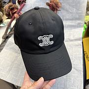 Celine Vivienne Cap in Cotton Twill Black/White - 3