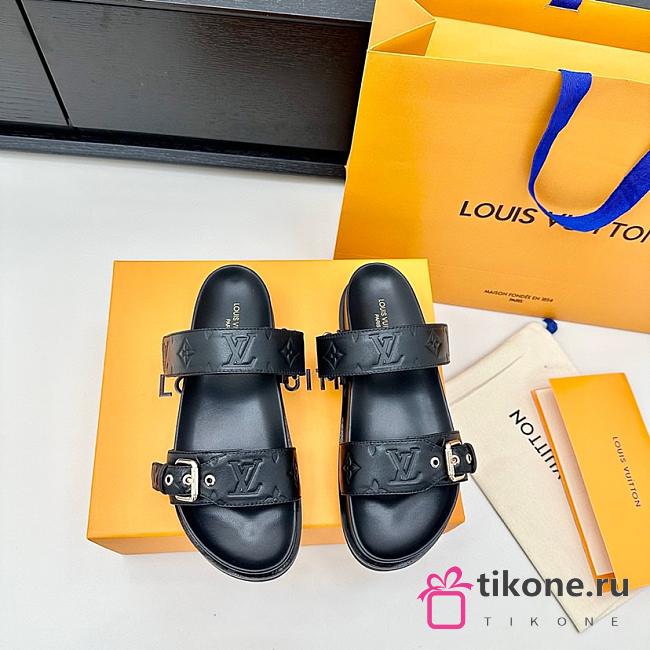 LV Bom Dia Flat Comfort Mule Black 1ABVNE  - 1