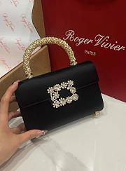 Roger Vivier Jewel Efflorescence Mini Bag in Satin Black - 19x12x6cm - 1