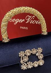 Roger Vivier Jewel Efflorescence Mini Bag in Velvet Navy Blue - 19x12x6cm - 6