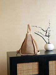 Chanel Large Shopping Bag Braided Straw Suede Calfskin & Gold Tone Metal Beige - 50x30x22cm - 5